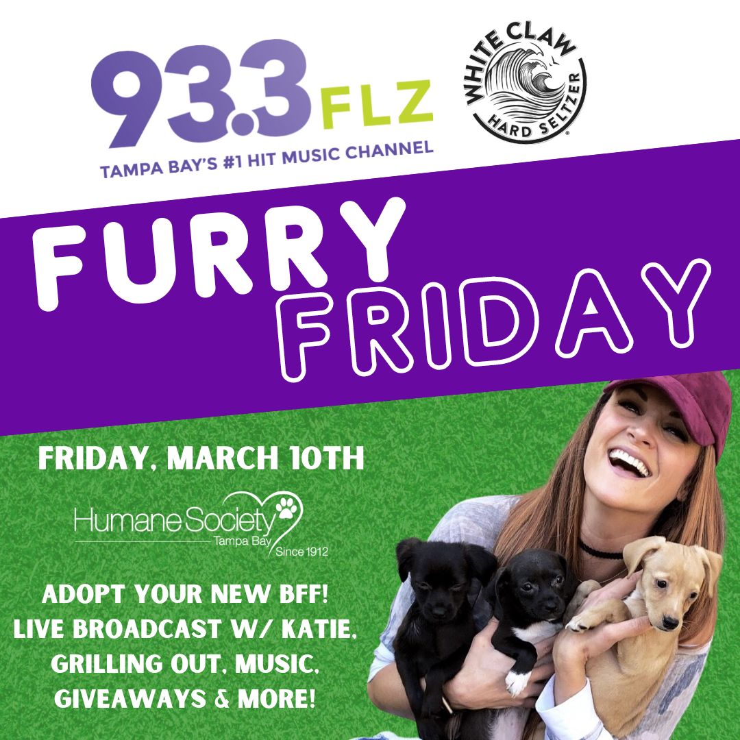 93.3 FLZ ☀️ 🌴 🎶 (@933flz) on Twitter photo Join <a href="/katieradio1/">Katie Sommers</a> this Friday at <a href="/HumaneTampaBay/">Humane Society Tampa</a> for a #FurryFriday live broadcast with <a href="/WhiteClaw/">White Claw</a> 🐾😍 Come adopt your newest family member! Join <a href="/katieradio1/">Katie Sommers</a> this Friday at <a href="/HumaneTampaBay/">Humane Society Tampa</a> for a #FurryFriday live broadcast with <a href="/WhiteClaw/">White Claw</a> 🐾😍 Come adopt your newest family member!