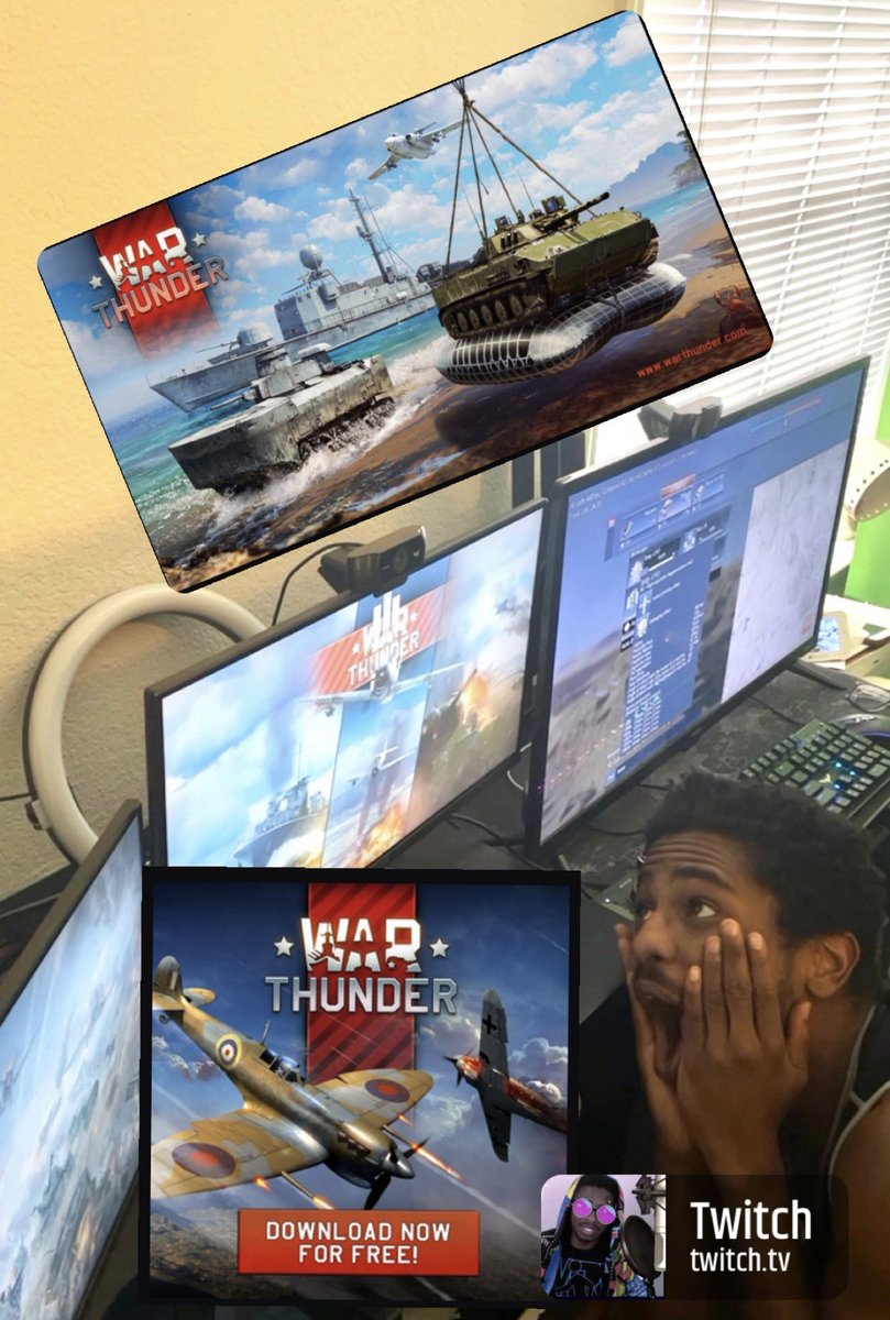 simpLeeTre_'s tweet photo. Excited to Announce! Tonight’s stream is #sponsored by @WarThunder! Time 4 the battlefield &amp; test our skills on Land, Sea, &amp; Air!

Download War Thunder, Finish your 5th battle (make sure to hit at least one enemy), &amp; win 7 battles to support the stream! 

https://t.co/fGuBmVVcx7 https://t.co/YKQddPyC1X