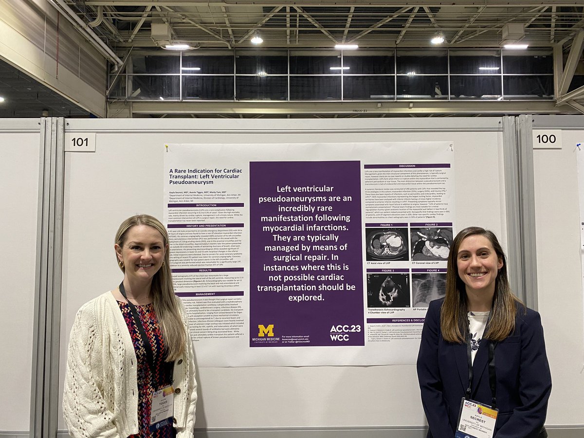 Marty Tam (@martytammd) on Twitter photo Excited to learn from <a href="/UMichCardiology/">Michigan Cardiology</a> fellow <a href="/atigges1/">Averie Tigges</a> and @UMichIMRes resident <a href="/KSecrestMD/">Kayla Secrest</a> about management in a complicated case of LV pseudo-aneurysm at #ACC23!
🔑👉Have you considered heart transplant as an option for unrepairable defects? Excited to learn from <a href="/UMichCardiology/">Michigan Cardiology</a> fellow <a href="/atigges1/">Averie Tigges</a> and @UMichIMRes resident <a href="/KSecrestMD/">Kayla Secrest</a> about management in a complicated case of LV pseudo-aneurysm at #ACC23!
🔑👉Have you considered heart transplant as an option for unrepairable defects?