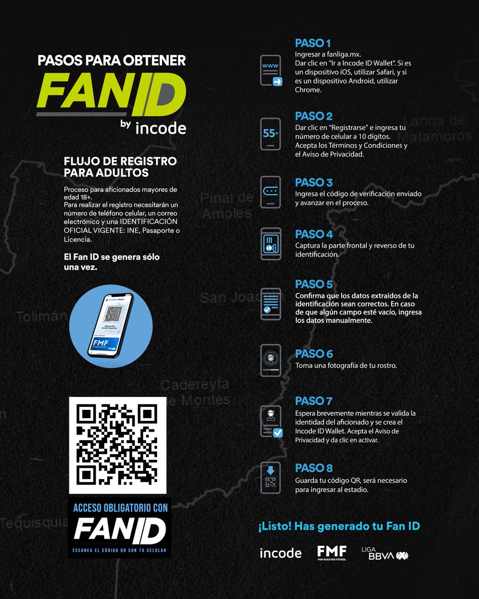 ⚽️NO TE QUEDES FUERA⚽️

Sigue estos pasos para obtener tu FAN ID, es súper rápido y sencillo. ¡Acá te dejamos el link! ⤵️

🌐: fanliga.mx

#DePieConQro