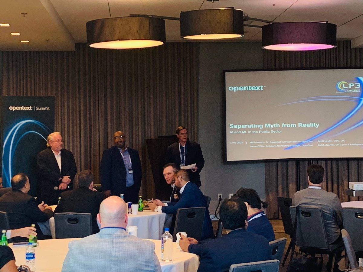 CheckRajul's tweet image. Full-house at #OpenText Government Summit session to learn the latest public sector innovations in artificial intelligence and machine learning. It was awesome to peek into the future and what will happen next in public sector. #digitalgov #DoD #FedIT opentext.com/solutions/indu…