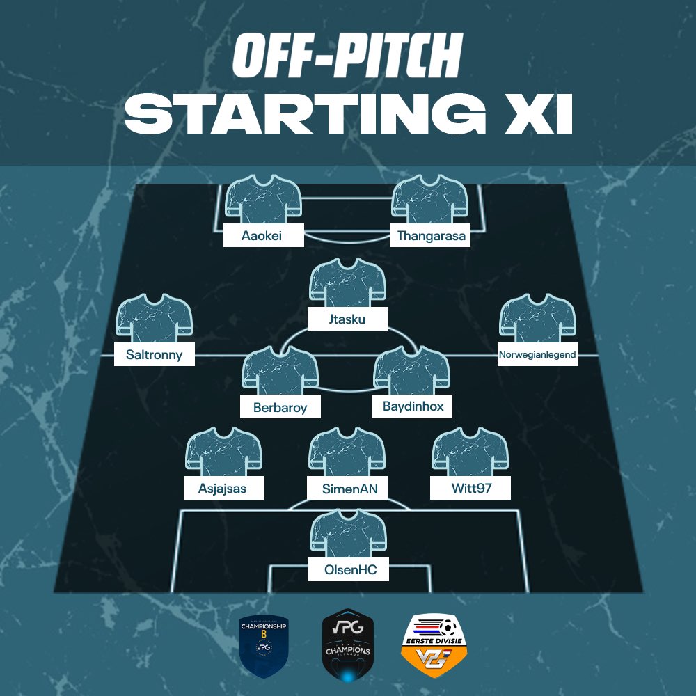 Off-Pitch Proclubs (@offpitchclubs) on Twitter photo This will be our Squad in <a href="/OfficialVPG/">Virtual Pro Gaming</a> Champions eLeague.
We play our two first games tonight and hope you can support us.
We are live on Twitch.tv/simand1995 21:15.
And also our line up for tonight๐ฅ
#clubs #fifa23 #ecl #cl This will be our Squad in <a href="/OfficialVPG/">Virtual Pro Gaming</a> Champions eLeague.
We play our two first games tonight and hope you can support us.
We are live on Twitch.tv/simand1995 21:15.
And also our line up for tonight๐ฅ
#clubs #fifa23 #ecl #cl
