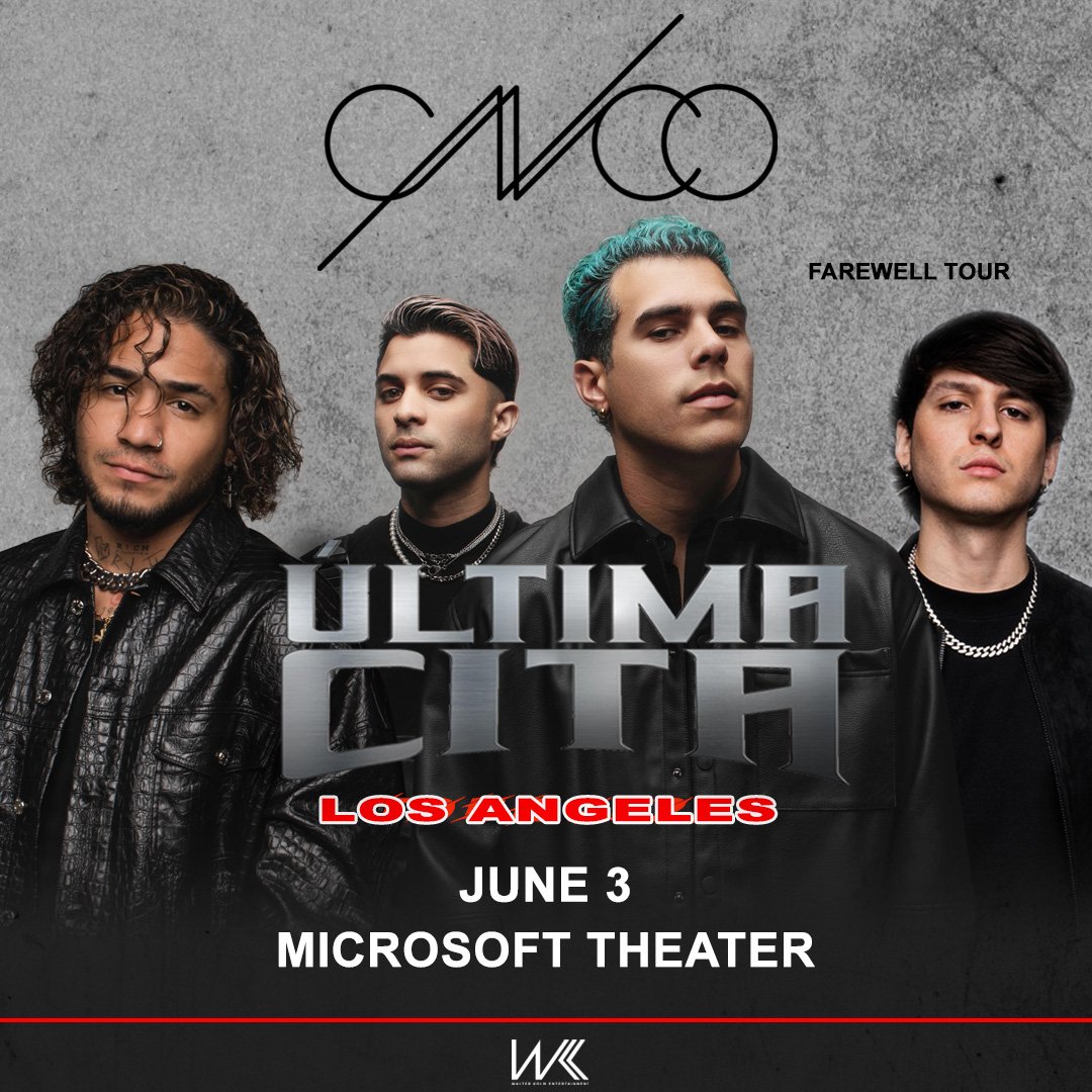 📸| @/mstheater vía instagram feed.

~ JUST ANNOUNCED! @CNCOmusic is coming to Microsoft Theater on June 3 for their #UltimaCita Farewell Tour. Tickets go on sale 3/10 at 10am. @/aegpresenta ~ 

ÚLTIMA CITA WORLD TOUR  #CNCO