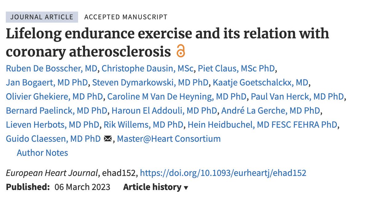 EHJ Editor-in-Chief (@ehj_ed) on Twitter photo Effects of lifelong endurance training on coronary atherosclerosis: surprising results presented just now at #ACC.23. Read here: bit.ly/3IWgm8b #EHJ #atherosclerosis #athletes #cardiotwitter <a href="/ESC_Journals/">European Society of Cardiology Journals</a> <a href="/escardio/">European Society of Cardiology</a> <a href="/ACCinTouch/">American College of Cardiology</a> Effects of lifelong endurance training on coronary atherosclerosis: surprising results presented just now at #ACC.23. Read here: bit.ly/3IWgm8b #EHJ #atherosclerosis #athletes #cardiotwitter <a href="/ESC_Journals/">European Society of Cardiology Journals</a> <a href="/escardio/">European Society of Cardiology</a> <a href="/ACCinTouch/">American College of Cardiology</a>