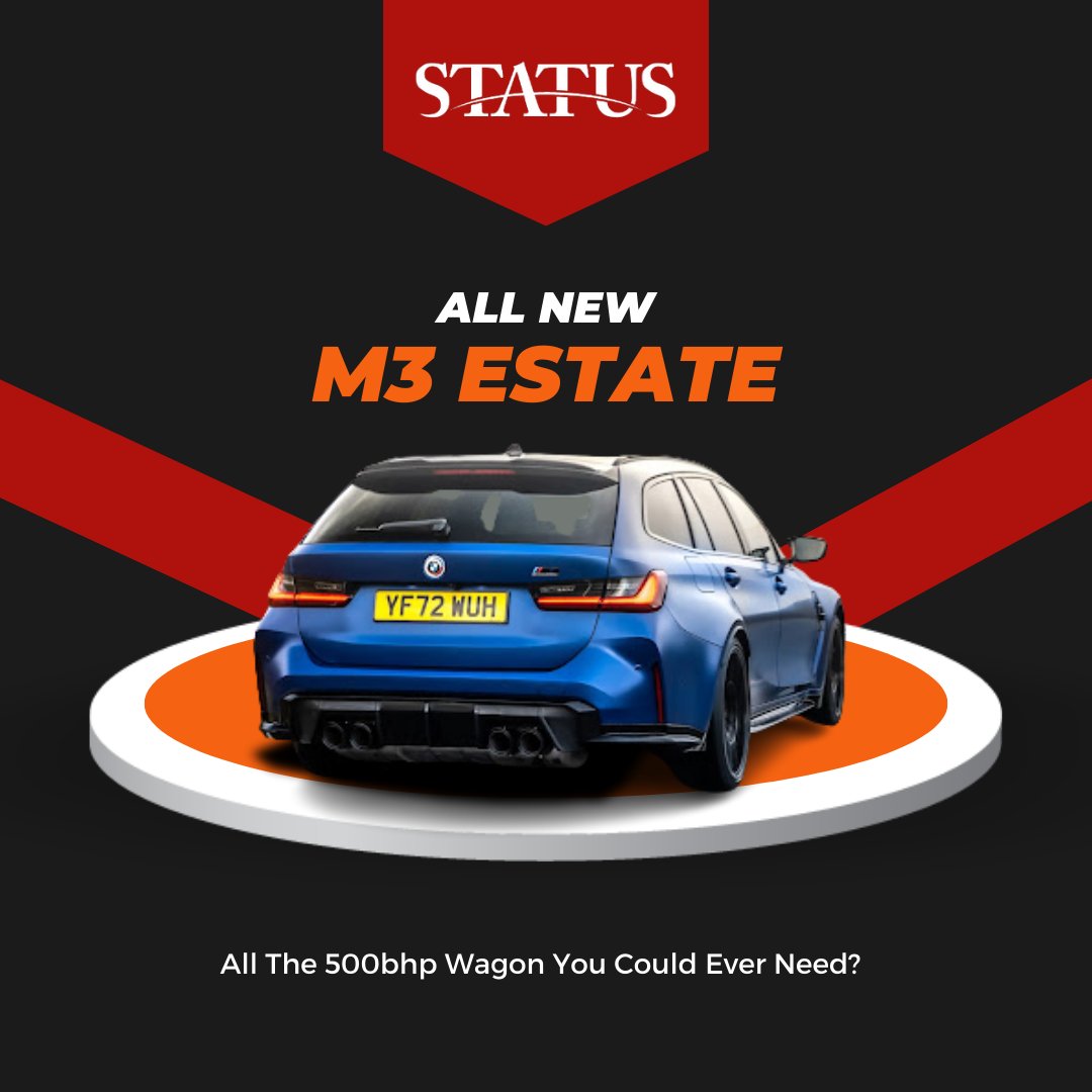 StatusCarCare's tweet image. We've waiting for decades this beast and it's finally here! 

The M3 Estate does 0-60 in 3.6sec and has over 500bhp, so you'll be the envy of the roads. 

Prices start at £80,550 so it's not on the cheap side, but we think it's worth every penny.