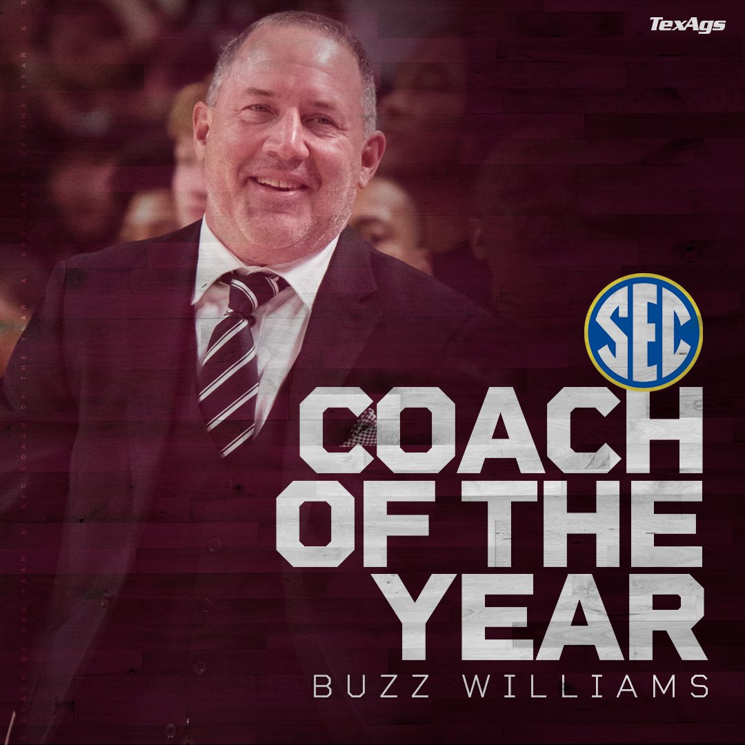 TexAgs's tweet photo. Palpable‼️

@TeamCoachBuzz is the 2022-23 SEC Co-Coach of the Year 👍 #GigEm https://t.co/JoiDl2iicS