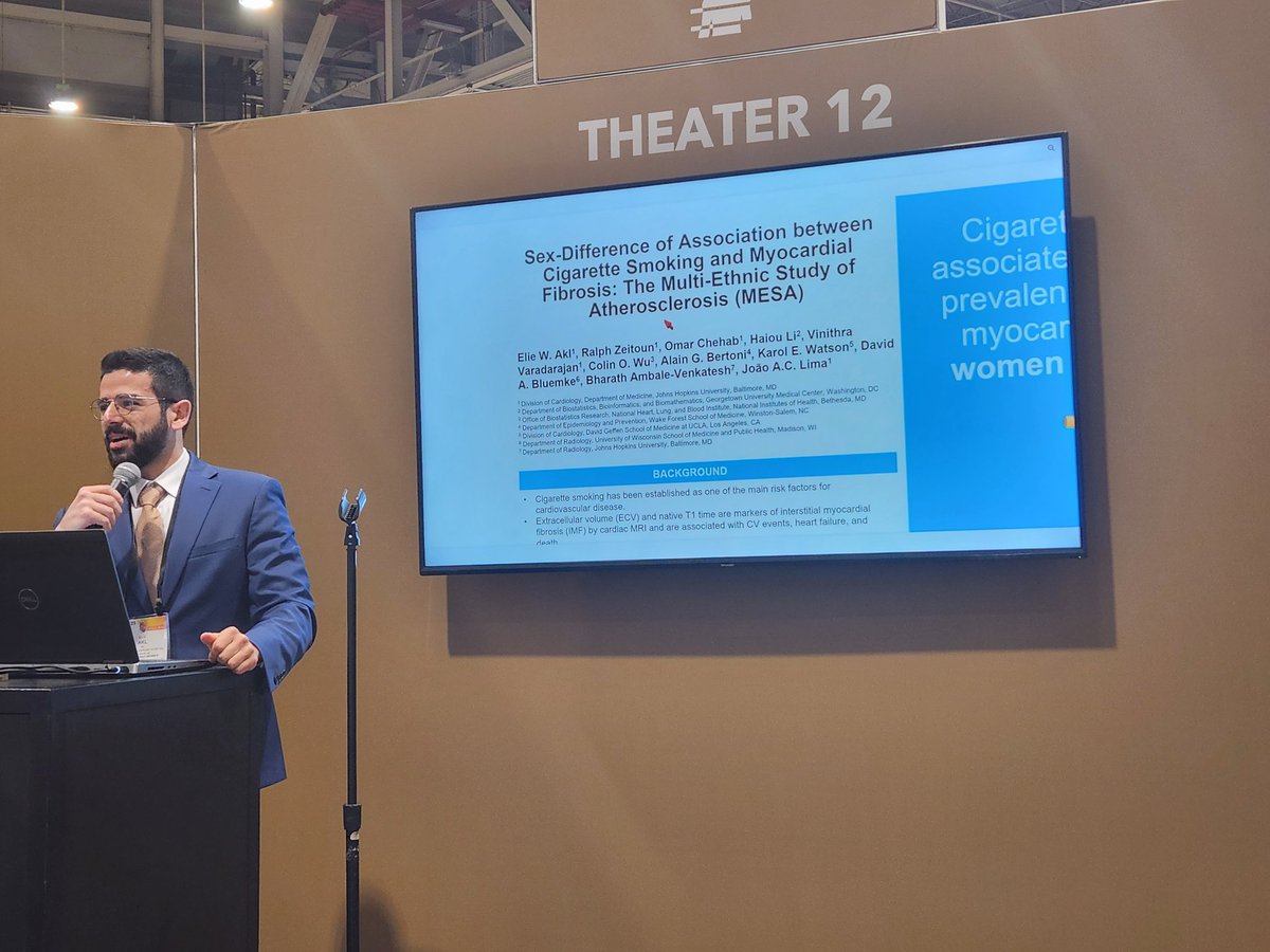 OmarChehab1's tweet photo. @AklElie  from @OslerResidency presenting on the impact of 🚬 on myocardial fibrosis @ACCinTouch @hopkinsheart @HopkinsMedicine  #ACC23 https://t.co/BxUFsm5FJw