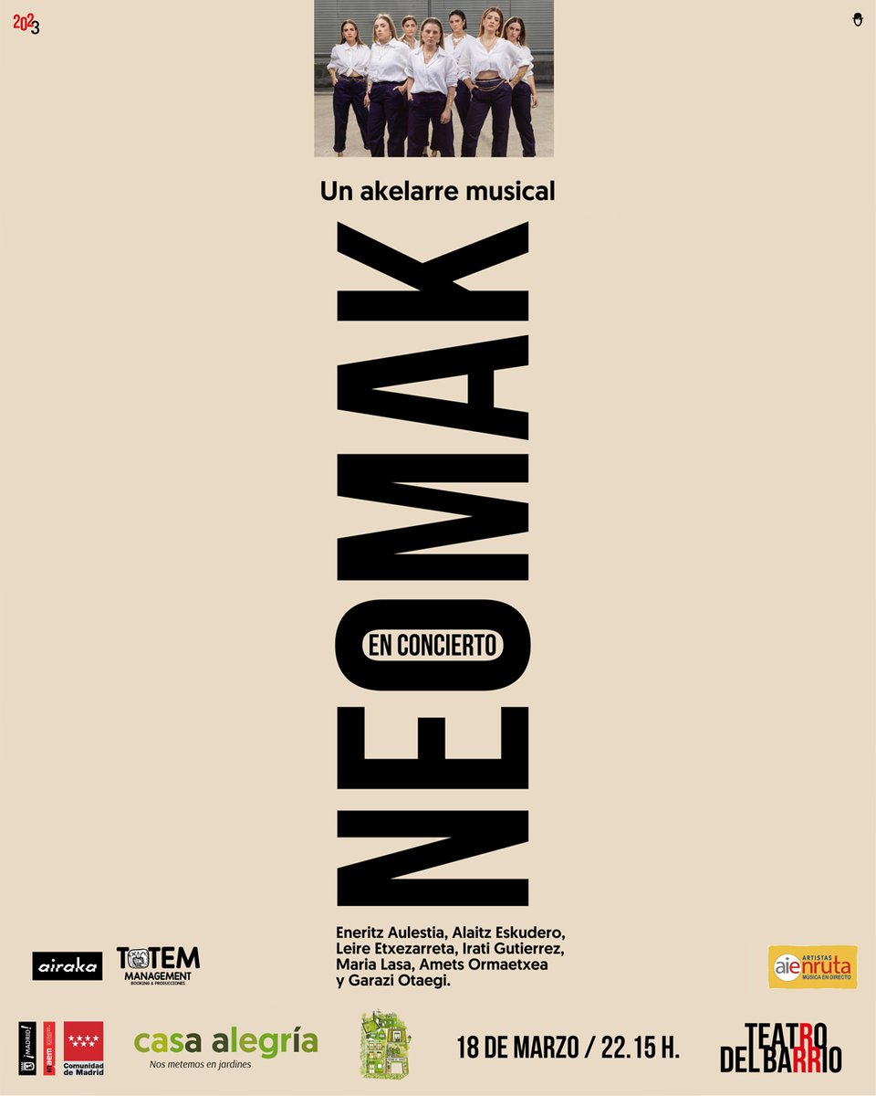 Este 18 de marzo nos vemos con #Neomak en el <a href="/teatrobarrio/">Teatro del Barrio</a> 
Las "lunas nuevas" llegan a Madrid para presentar su primer álbum en lo que será un concierto muy especial.
🎟️ Entradas: teatrodelbarrio.com/neomak-en-conc…