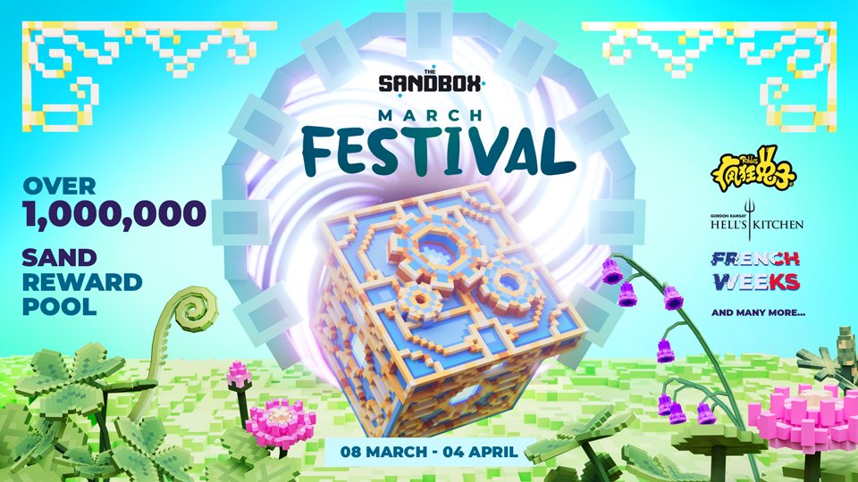 TheSandboxGame's tweet photo. 🎉 Join the Metaverse in March: Over 1 MILLION SAND in rewards and it's coming in 2 days... 🎉 https://t.co/jn9wXe1Yb2