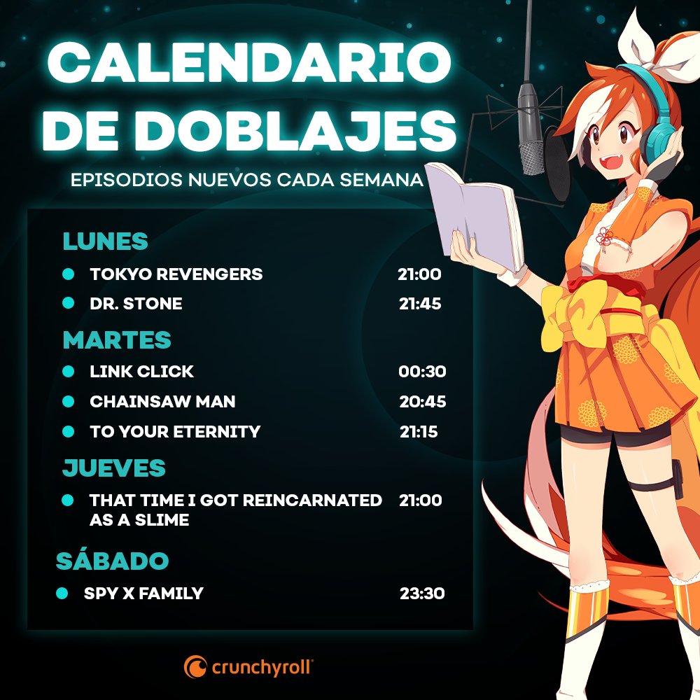 calendario semanal crunchyroll