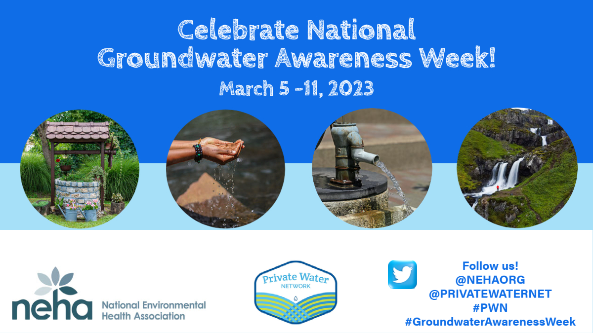 privatewaternet's tweet photo. PWN is celebrating National Groundwater Awareness Week. We are proud to host this #GWAWChat on groundwater &amp; private water challenges and opportunities. Questions will be posted about every 6-8 minutes through the hour. We will be highlighting our work on private water @nehaorg https://t.co/8HyOJhq1I8