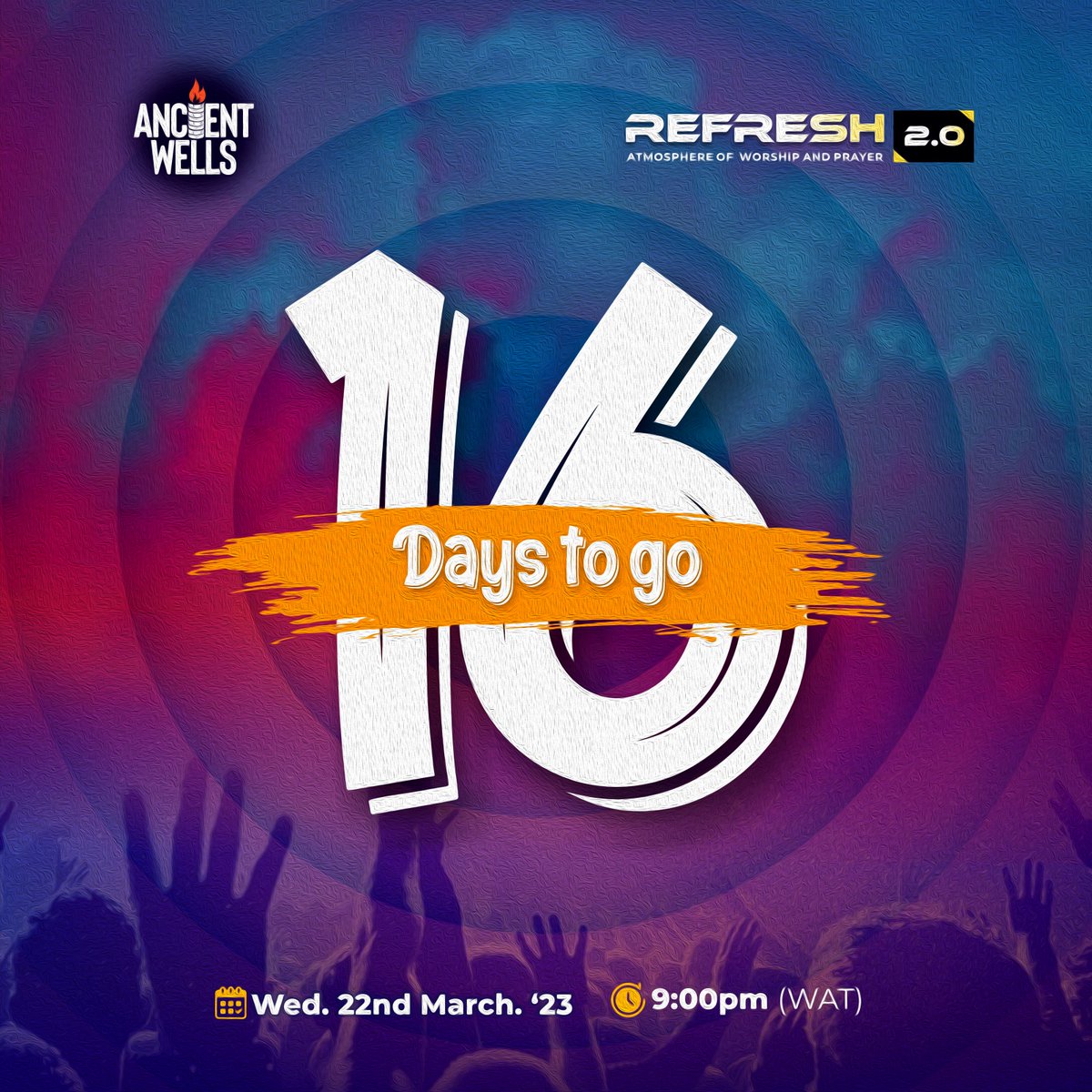 Ancient_Wells's tweet photo. *ANCIENT WELLS REFRESH 2.0*
*16 days to go!!!*
#Ancientwells
#Ancientwellsrefresh
#PastorSegunOduyebo
#Apostlefemilazarus
#ExpectedEnd
#WorshipandPrayer https://t.co/9yTdHgU7zx