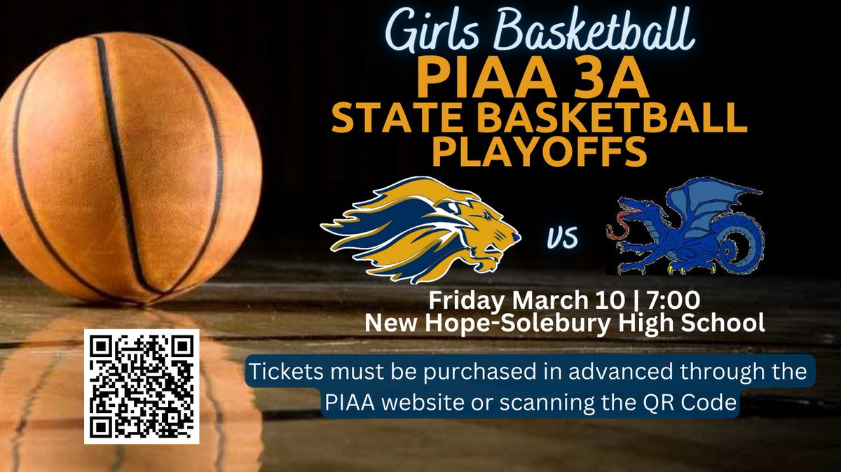 Get your tickets for First Round of the PIAA 3A Girls Basketball State Championship Tournament piaa.org/sports/tickets…