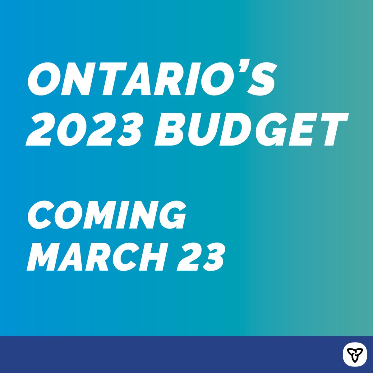 Have you heard? On March 23, the government will release Ontario’s 2023 Budget and share its plan to build a strong future for Ontario. #ONBudget2023