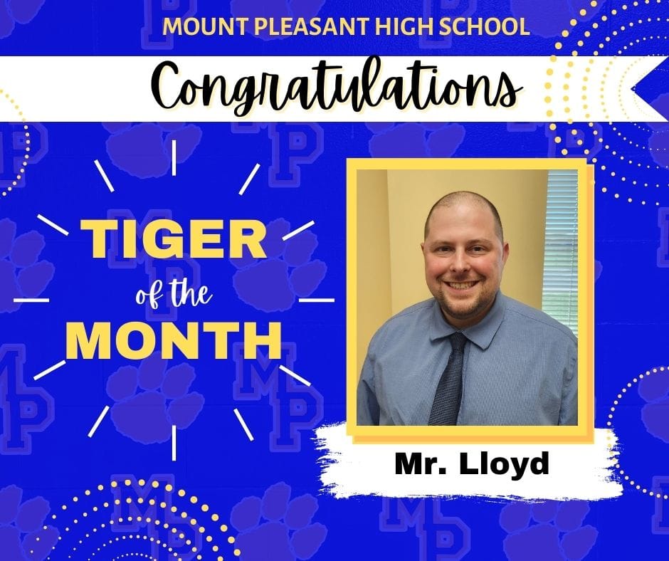 Congratulations Mr. Lloyd!!  Thank you for all you do for our students and staff!