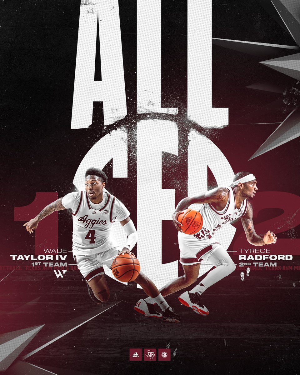 aggiembk's tweet image. The All-@SEC Aggies 👍

4️⃣ • 1st Team
🥾🥾 • 2nd Team
Coach Buzz • COTY

#GigEm