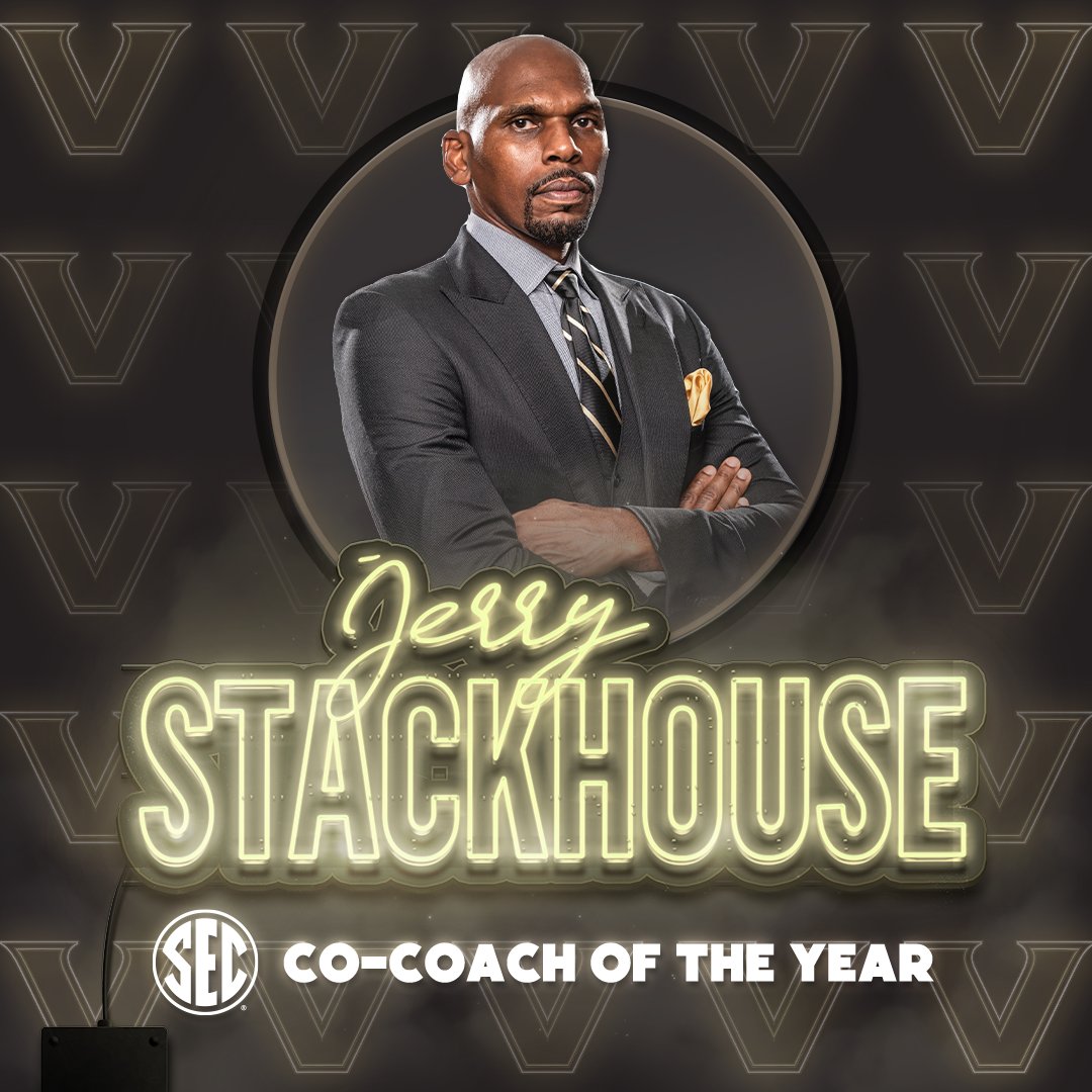 2023 #SECMBB Co-Coach of the Year, as selected by league coaches Jerry Stackhouse • @VandyMBB 🔗 secsports.social/mbbawards23