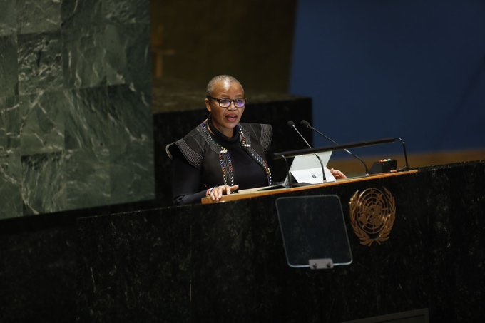 Just like that, #CSW67 🇺🇳 is launched by Ambassador Mathu Joyini, Chair of
<a href="/UN/">United Nations</a> who reminds of us of our collective roles in eroding gender barriers! It begins with engagement ! #DigitALL 
<a href="/SAMissionNY/">South Africa 🇿🇦 at the UN 🇺🇳</a>