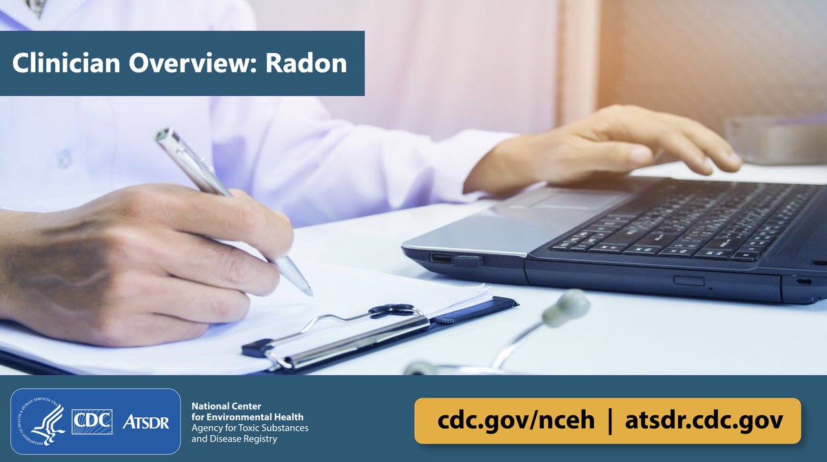 CDC_eHealth (@cdc_ehealth) on Twitter photo Healthcare professionals: @CDCenvironment has a new educational video that can help you learn about #radon and its health effects. The video discusses how to recognize radon exposure and recommendations to reduce health risks. 
Watch here: bit.ly/3Z9ur9x Healthcare professionals: @CDCenvironment has a new educational video that can help you learn about #radon and its health effects. The video discusses how to recognize radon exposure and recommendations to reduce health risks. 
Watch here: bit.ly/3Z9ur9x