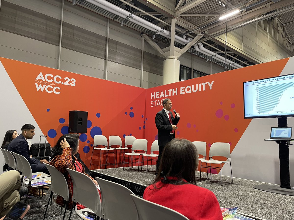 #ACC23 
❣️I am attending a very interesting session on cardiovascular disease in Asian population 
❣️Worrying high mortality rates with CVD from these regions
❣️Urgent need to study these population further to reduce preventable deaths 
❣️Hypertension linked to high mortality!!