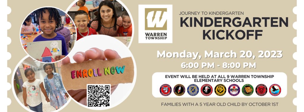 The journey to kindergarten is approaching! Join us Monday, March 20, 2023 for our annual Kindergarten Kickoff!