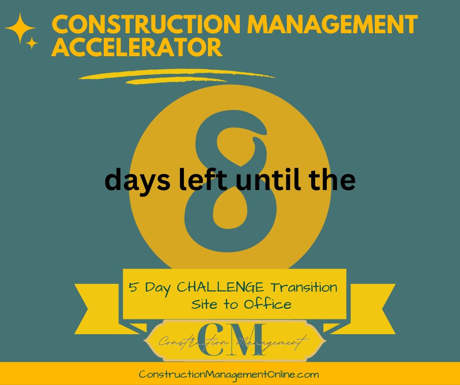 CoryThomasFisk's tweet photo. DON'T WAIT TO TRANSITION YOUR CAREER!
Register for the FREE
5 Day Construction Management Accelerator Challenge
March 13 - 17th 
5:30PM - 6:30PM PST
Learn what it takes to become a Construction Manager!
https://t.co/ctFuqmidVt https://t.co/NE8DiMbYdL