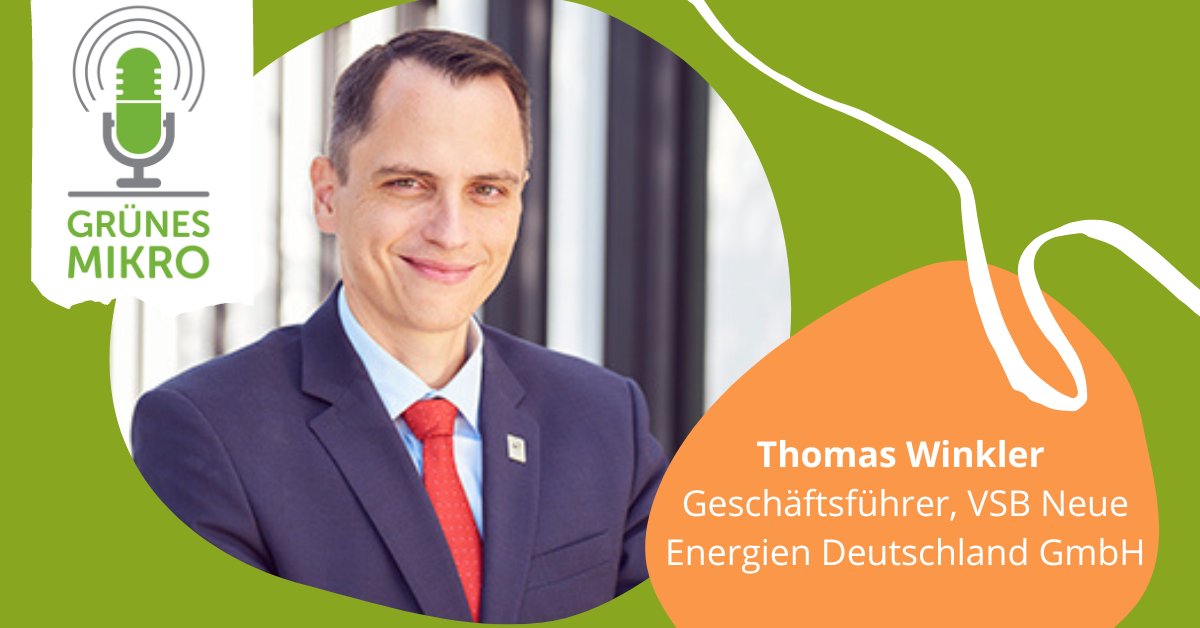 Wie steht es um Erneuerbare Energien in Deutschland und Europa? 🌱 Darüber spricht Thomas Winkler, Geschäftsführer der #VSB Group in der aktuellen Folge unseres Podcasts #GrünesMikro. Hört doch mal rein. 🎧
gruenes-mikro.de/thomas-winkler…