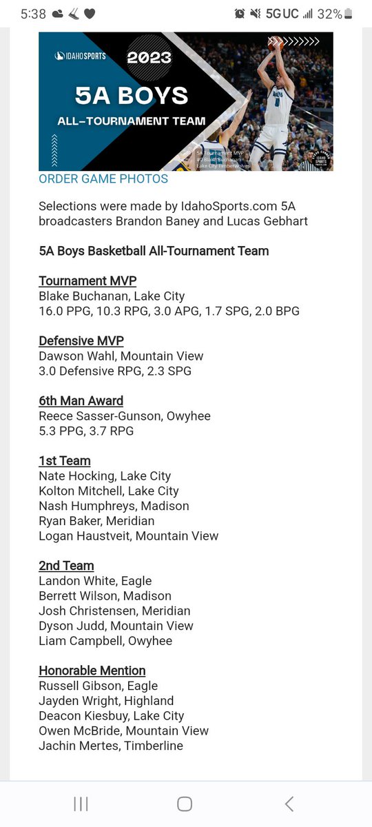 Super thankful to be named 2nd team for the state tournament! <a href="/CoachNettleton/">Coach Jon Nettleton</a>