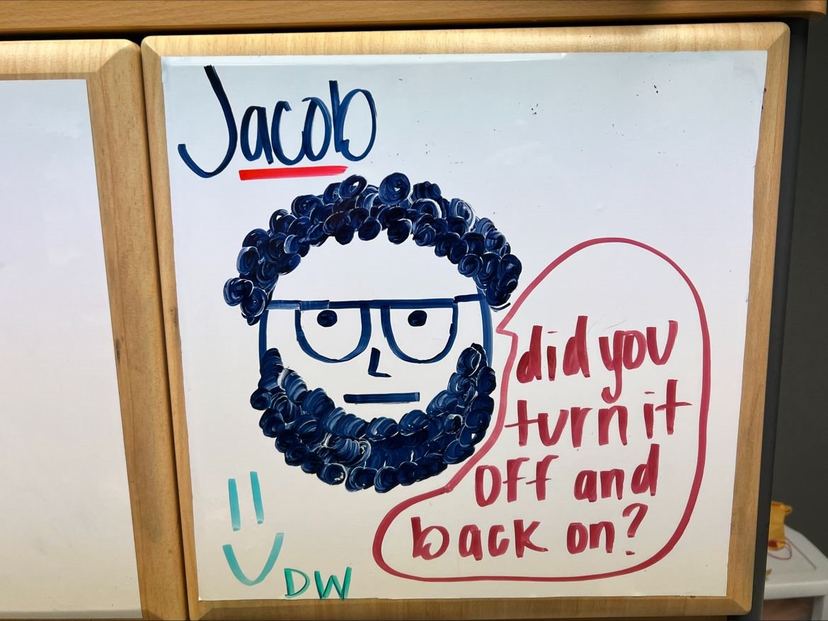 TopGuardSec's tweet image. Spotted while walking through our IT Dept. Despite art not being a Top Guard corporate talent, it certainly does capture 80% of the advice ever given by IT professionals worldwide 😂