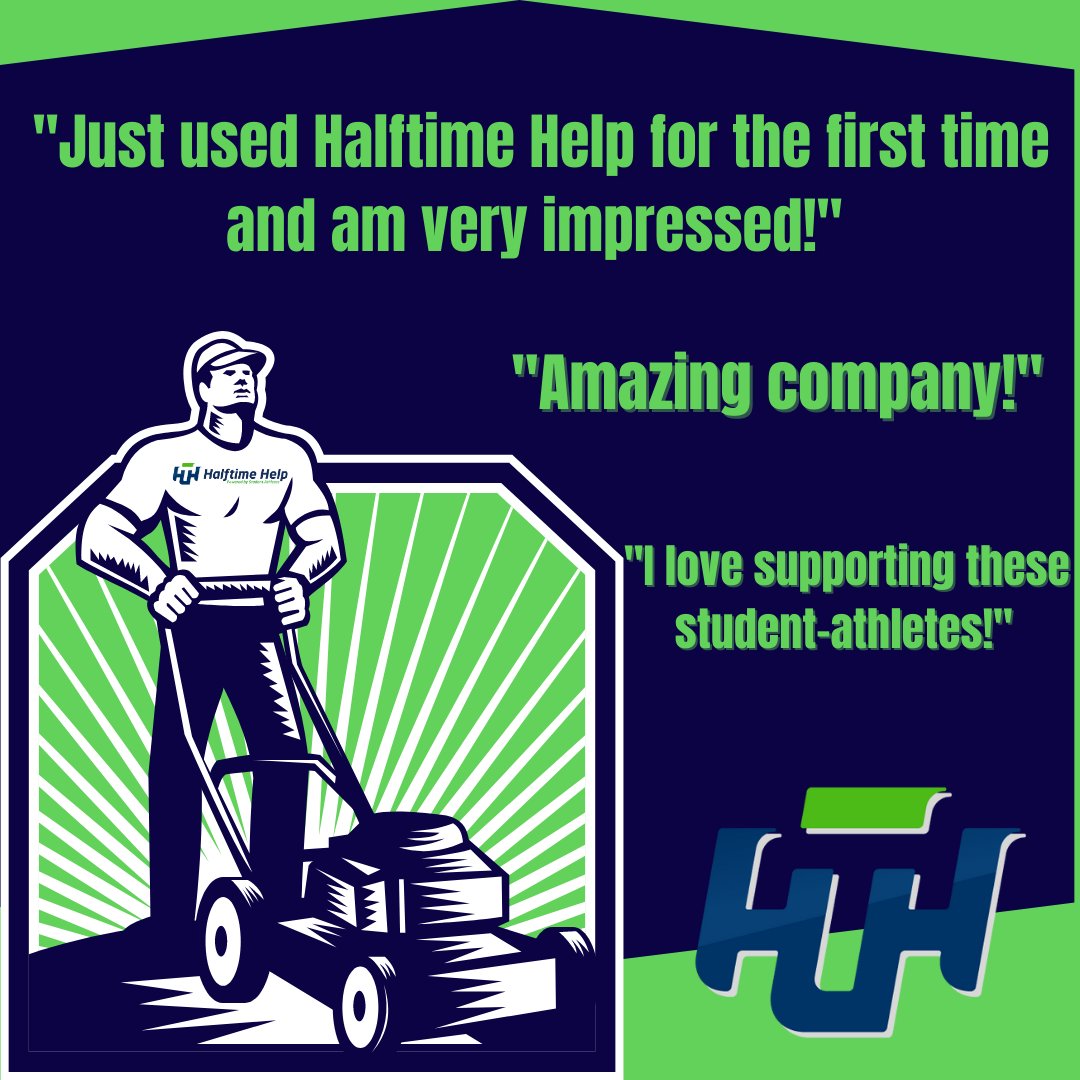 halftime_help's tweet photo. We love hearing from our community about their satisfaction with our service! Thank you for the positive feedback! #halftimehelp #settingtheexample #studentathletes #lawncare #movinghelp #appreciation https://t.co/X1gxkiWFyD