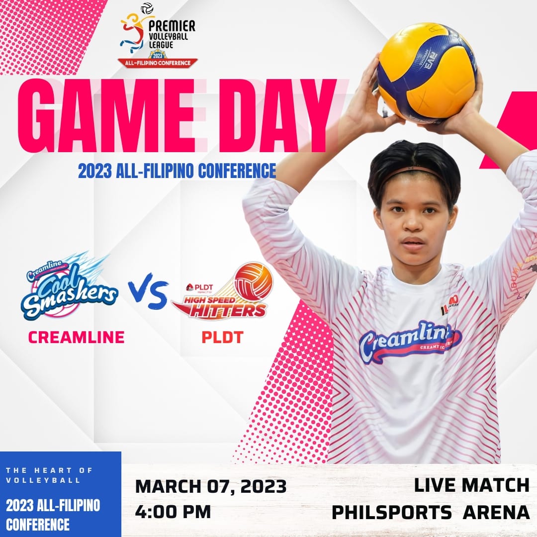 GAME DAY! 🏐

Let's support the game later against PLDT HIGH SPEED HITTERS, 4:00 pm at Philsports Arena-Pasig. #ServetheGoodVibes  

#PVL #PVL2023 #PVLAllFilipinoConference #CreamlineGoodvibes #Allianz #AllianzPNBLlfe #Creamline #ConfidenceInTomorrow