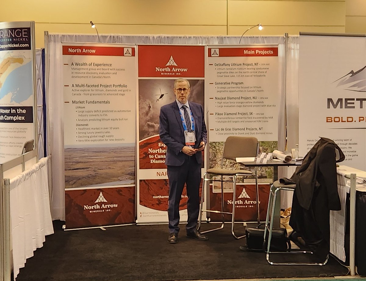 Ken Armstrong is speaking at the #PDAC2023 tomorrow,  Tuesday, March 7th at 2:14 pm in Room 801B as part of the Diamonds and Other session of the Corporate Presentation Forum for Investors. Visit us at booth 2707 if you can't make it #Lithium #diamonds