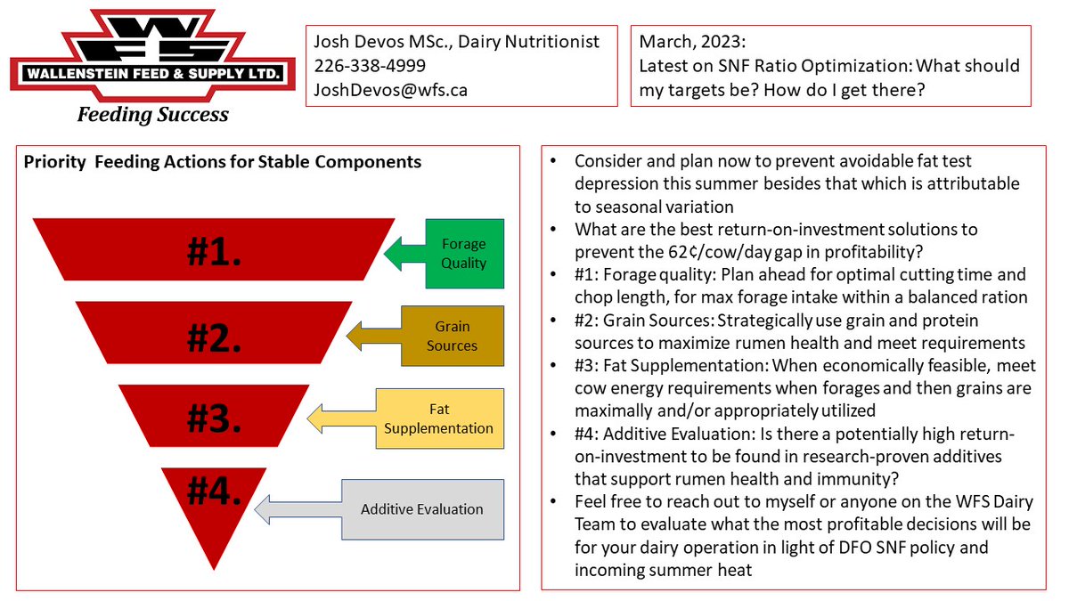 My thoughts on what to make of the recent DFO announcement re: Tier 2 SNF pricing using their scenario's component prices. What does it mean, how do we react? #ontariodairy #precisionfeeding #dairyprofitability
