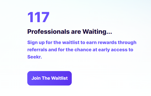 We've surpassed 100 signups for @seekr_io in just over an hour!