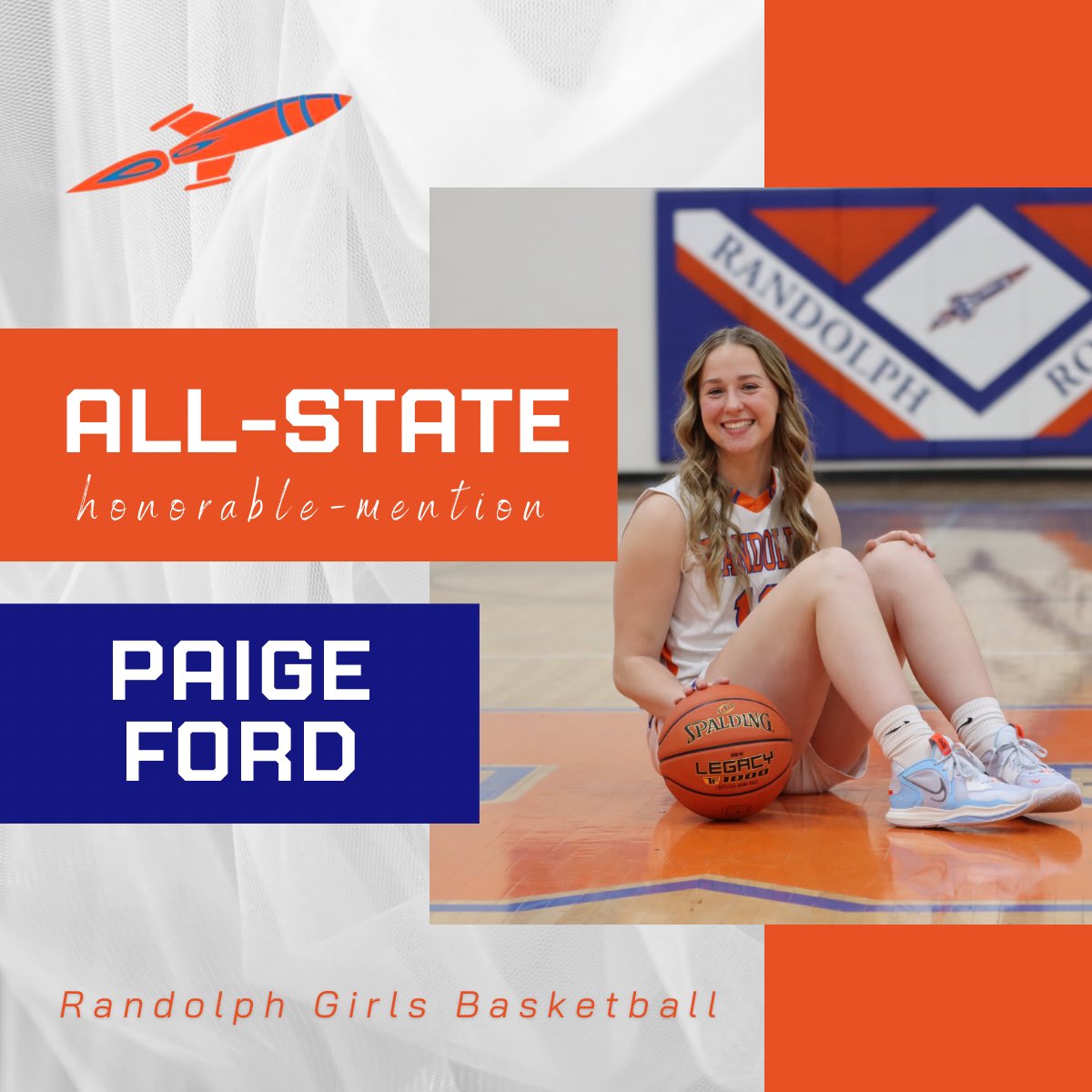 We want to officially congratulate <a href="/paige_fordd/">Paige Ford</a> for being voted All-State Honorable Mention. This is a huge achievement that Paige has worked very hard for. She is an outstanding example of commitment and perseverance. We are so proud of her! 🧡