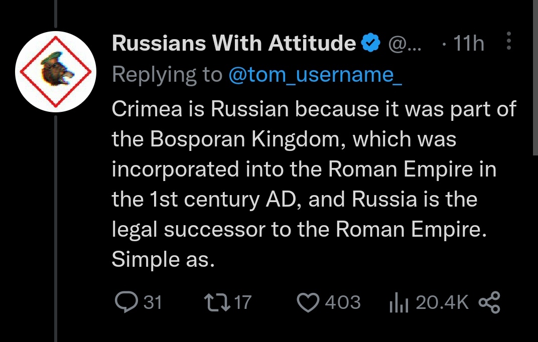 Good to see that Russia also has a legitimate legal claim to *checks notes* Morocco.