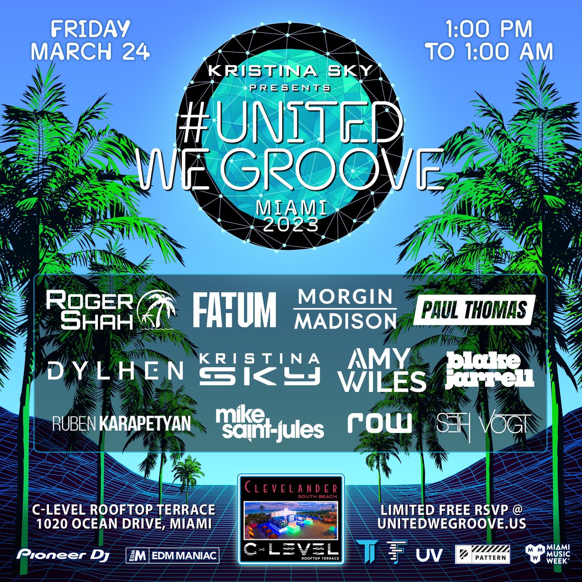 Kristina Sky ✨☁️🌛 (@kristinasky) on Twitter photo Final lineup drop for <a href="/UnitedWeGroove_/">UnitedWeGroove</a> MMW is here! 👀 So stoked to welcome <a href="/MorginMadison/">Morgin Madison</a> <a href="/AmyWilesMusic/">Amy Wiles</a> <a href="/MikeSaintJules/">MikeSaintJules</a> @RubenKa08088141 <a href="/djRow/">Nikos Fousias DJ Row</a> to the rooftop 🤗 Hop on the guestlist & we’ll meet you in Miami! 😎🌴🌅
FREE w/ RSVP 👉🏼 bit.ly/UnitedWeGroove… Final lineup drop for <a href="/UnitedWeGroove_/">UnitedWeGroove</a> MMW is here! 👀 So stoked to welcome <a href="/MorginMadison/">Morgin Madison</a> <a href="/AmyWilesMusic/">Amy Wiles</a> <a href="/MikeSaintJules/">MikeSaintJules</a> @RubenKa08088141 <a href="/djRow/">Nikos Fousias DJ Row</a> to the rooftop 🤗 Hop on the guestlist & we’ll meet you in Miami! 😎🌴🌅
FREE w/ RSVP 👉🏼 bit.ly/UnitedWeGroove…