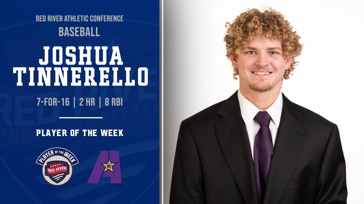 Joshua Tinnerello of <a href="/lsuagenerals/">LSUA Generals</a> was named RRAC baseball player of the week for Feb. 27-March 5. Story: redriverconference.com/article/2975.p…