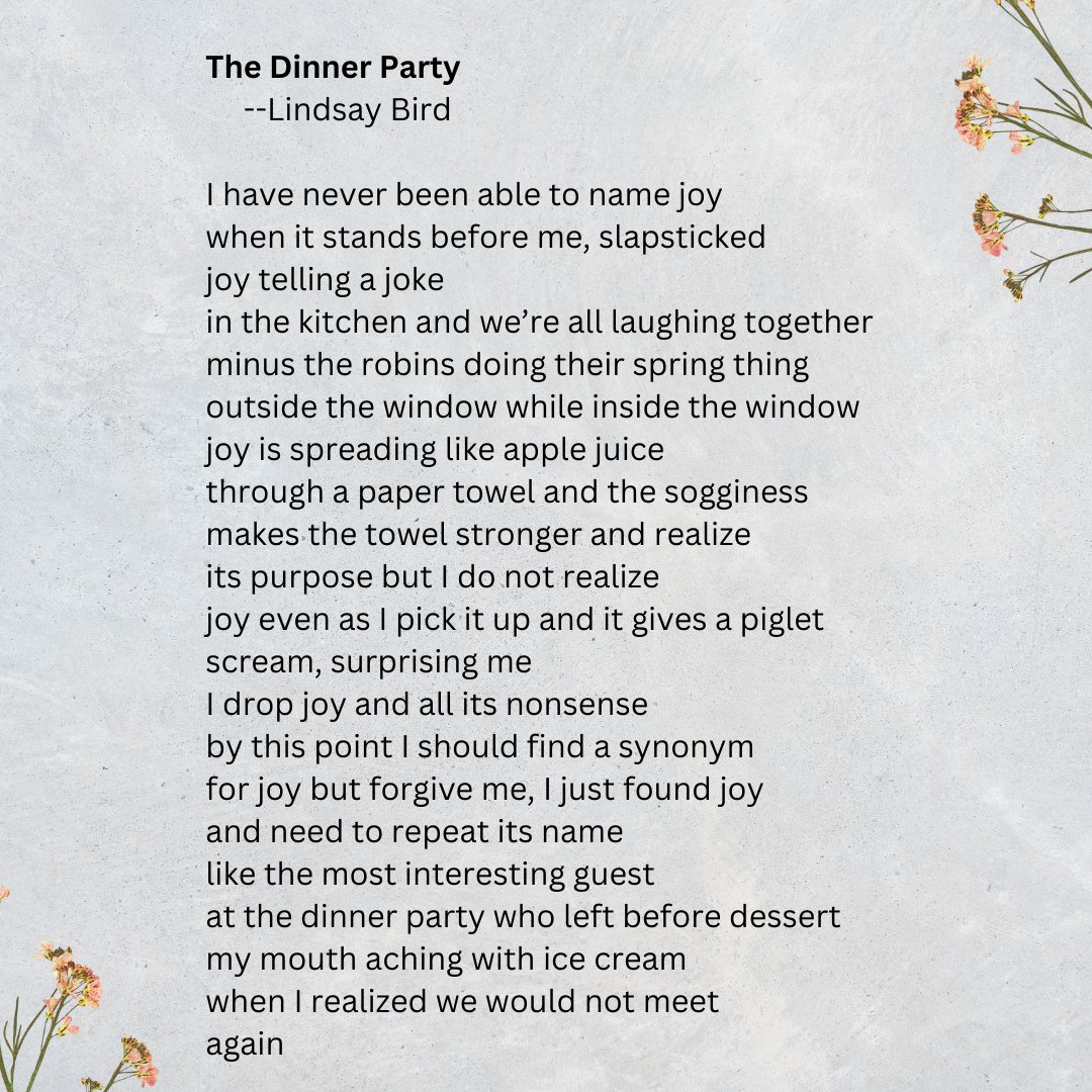 The launch of Horseshoe I.i is TOMORROW, March 7th. 
Here is another poem from our first issue--"The Dinner Party" by Lindsay Bird. Lindsay is the author of Boom Time (Gaspereau Press, 2019).