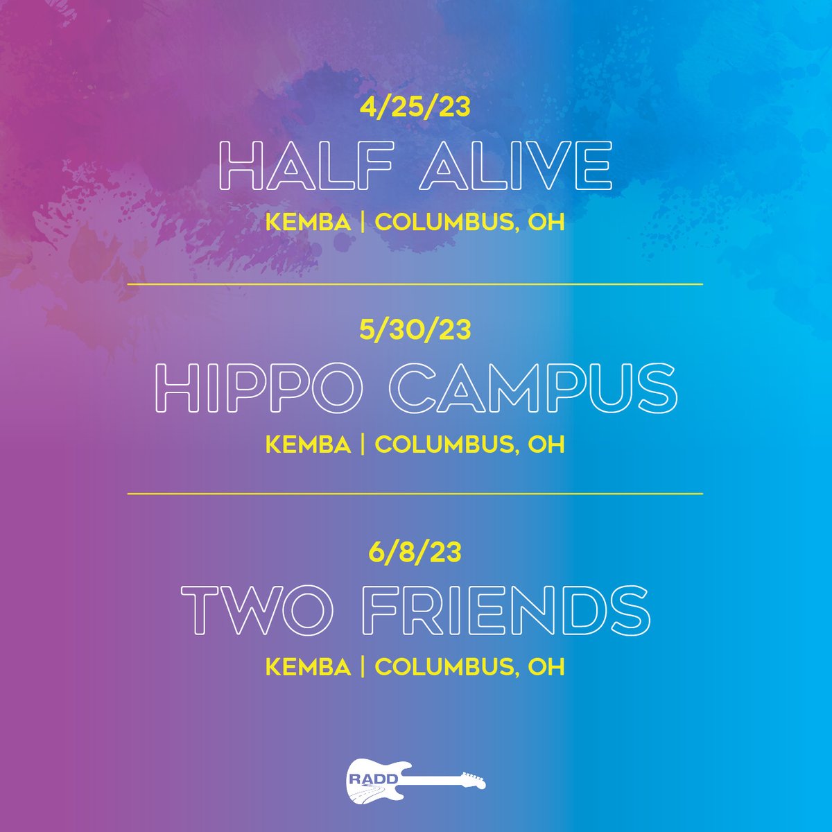 RADDOhio's tweet photo. The 2023 RADD Ohio Squad Tour is here. Want to get free admission?? RADD Ohio volunteers get free admission to concerts and festivals! Register to volunteer at https://t.co/8wC4JxhppK. And be sure to visit the RADD Ohio Booth for games, giveaways and more. https://t.co/2OGWmzv8b9