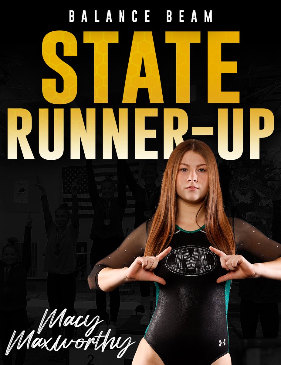 MedinaBeesGym's tweet photo. 2023 STATE RUNNER-UP‼️

Huge congrats to Senior, Macy Maxworthy, on her runner-up finish on beam this past weekend at States! Her confident &amp; poised routine earned a score of 9.55.

We’re so happy for your big finish, Macy🖤

#GoBees🐝 https://t.co/5BeVLpxxHu
