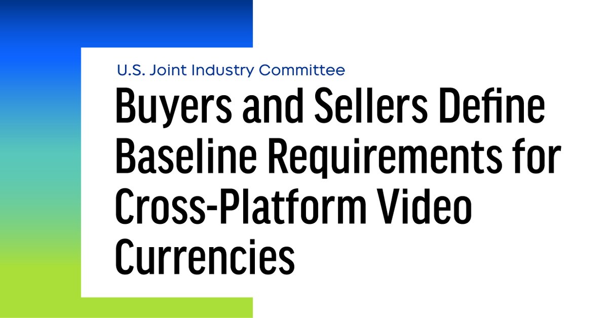 Today, the JIC hit a significant milestone in its mission of enabling new currencies with the release of a baseline set of requirements that both buyers and sellers agree are needed for cross-platform solutions to be transactional. Read more: openap.tv/news/jic-curre…