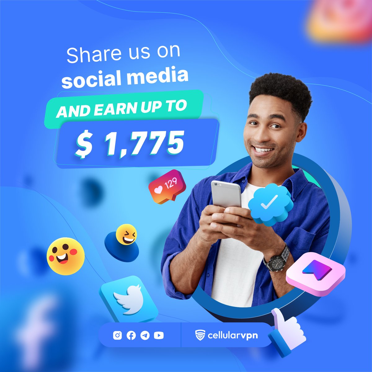 cellularvpn's tweet photo. Share us on social media and earn up to $1,775. For more details visit: https://t.co/SVWntXi6LG
#cellularvpn #vpn https://t.co/EOMeJjs8lB