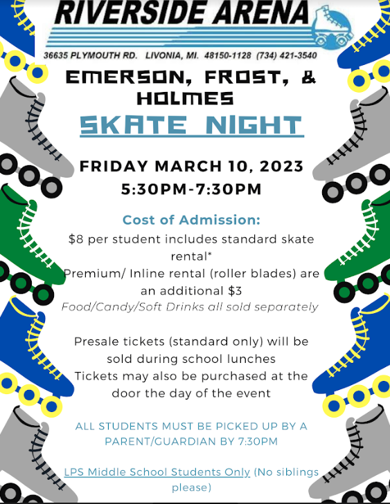 holmesmiddle's tweet photo. Friday, March 10, 2023 - this FRIDAY - ITS SKATE NIGHT @holmesmiddle - check it out! https://t.co/94y0f9zPWr