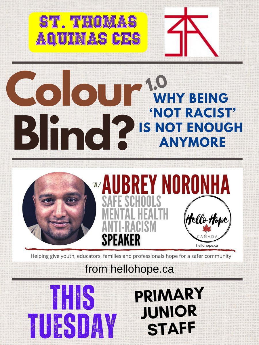 STA can't wait to welcome ⭐Aubrey Noronha⭐! We are so excited for tomorrow's presentation! 

<a href="/STA_ycdsb/">St. Thomas Aquinas CES</a> @ycdsb <a href="/laurasawicky/">Laura Sawicky</a> <a href="/DomenicScuglia/">Domenic Scuglia -</a>