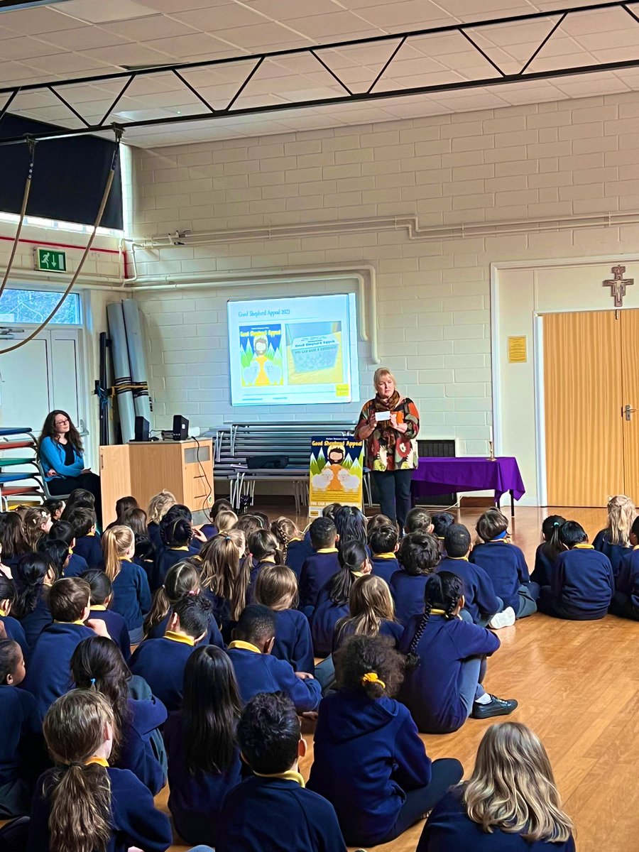 Thank you to Margo from <a href="/FatherHudsons/">Father Hudson's Caritas</a> for delivering such a thought inspiring assembly to our children this morning.  A good reminder of the importance of giving during Lent.      

 #goodshepherdappeal #toknowtolovetoserve #Lent2023