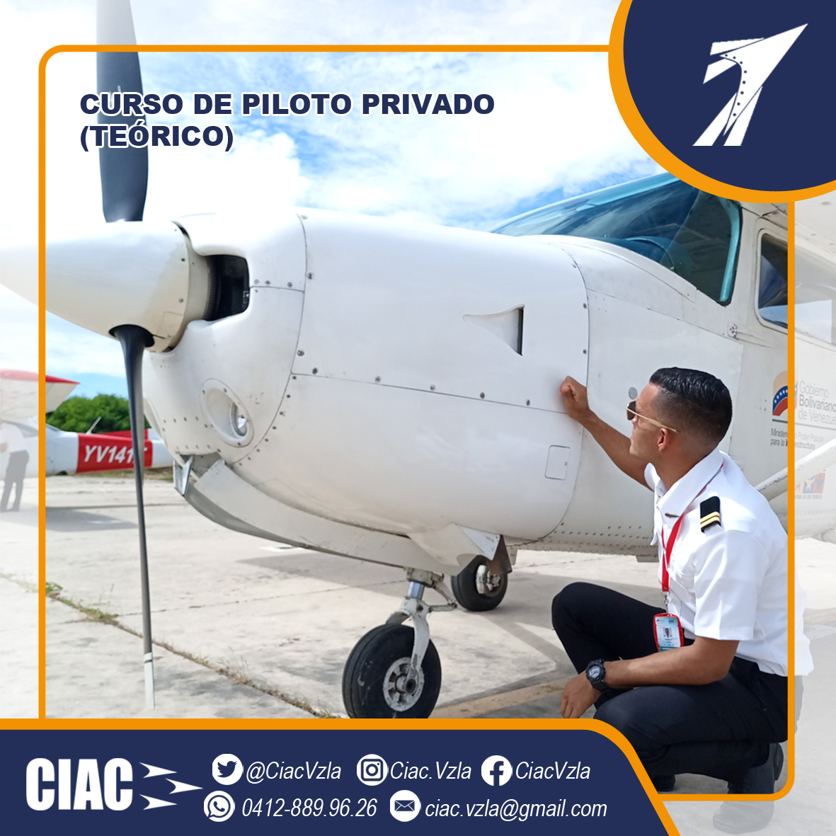 inac_ve's tweet photo. El @CiacVzla, pone al alcance del pueblo venezolano el curso "Piloto Privado", para continuar formando personal aeronáutico de excelencia.

¡Contáctanos y participa! ☎️ https://t.co/WEsOrvETDA