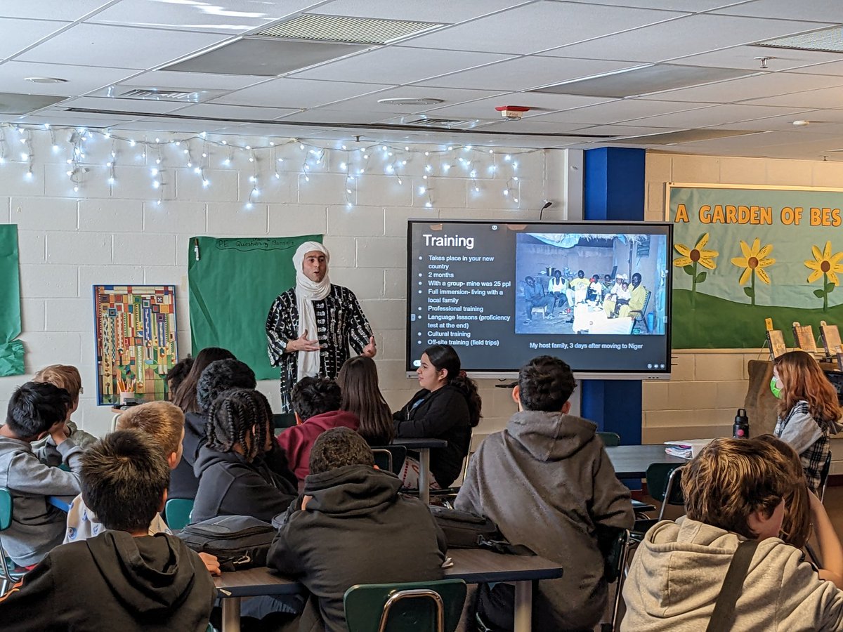 Mr. Furno shared his Peace Corps experiences in Niger with 7th graders - wow! So interesting! <a href="/NMMSLibrarian/">Jessica Snyder</a>  #newportmillmiddleschool <a href="/MCPSSLMP/">MCPSSLMP</a>