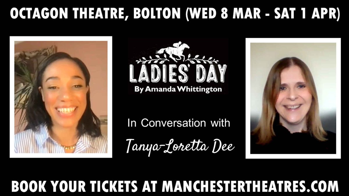 In Conversation with TANYA-LORETTA DEE talking about Ladies' Day at the Octagon Theatre, Bolton (March 8 - April 1)

Watch the video, read more about the play and book tickets at the link below:

manchestertheatres.com/news/in-conver…

<a href="/octagontheatre/">Octagon Theatre</a> @TanyaLorettaDee <a href="/KasRyder/">Karen Ryder</a>