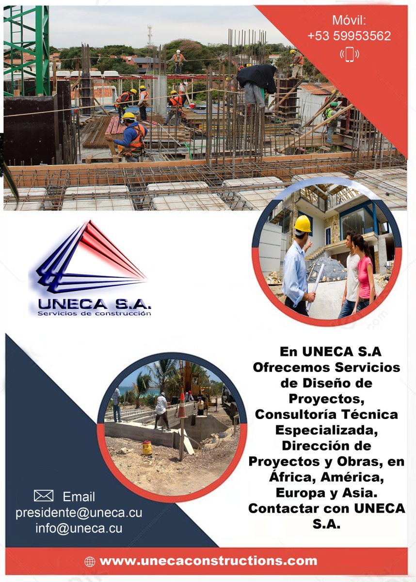 Brindamos servicios profesionales de construcción en el mercado internacional. No dude en contactarnos!!! Lo esperamos.
Visítenos: unecaconstructions.com
#construccion #manodeobra #cubaconstruccion #diseño #diseñoobra #DiseñoConstruccion #consultoriadeconstruccion